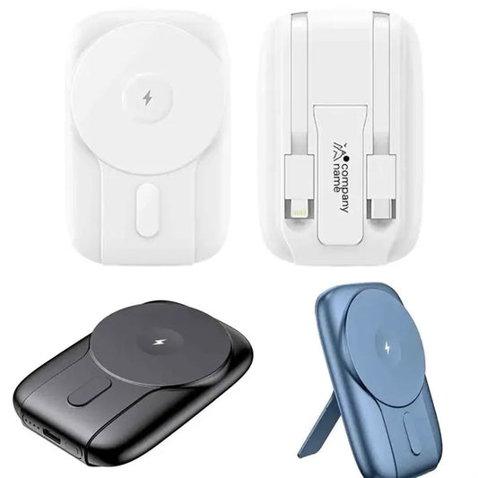 Magnetic Power Bank with Cables and Stand