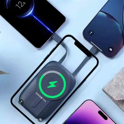 Magnetic Power Bank with Cables and Stand