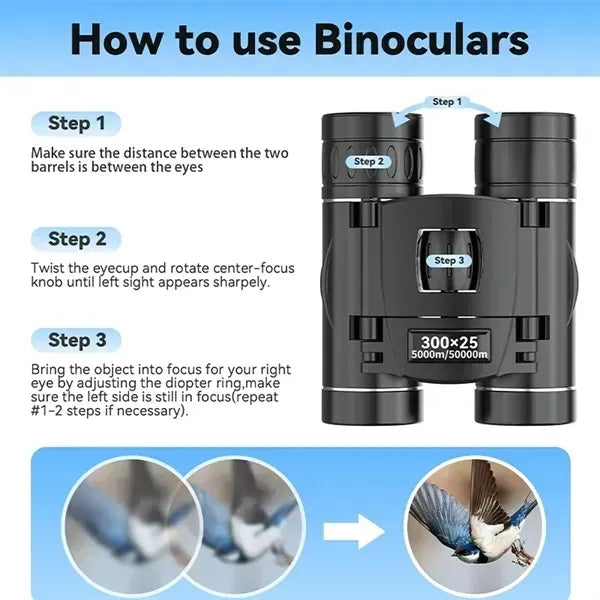 300x25 Mini Pocket Binoculars