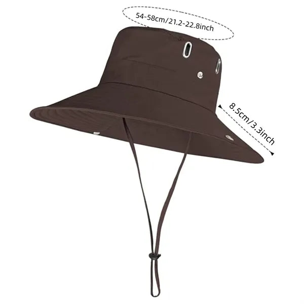 Wide Brim Boonie Hat with Chin Strap