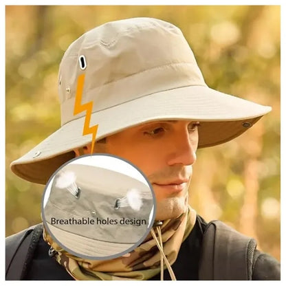 Wide Brim Boonie Hat with Chin Strap