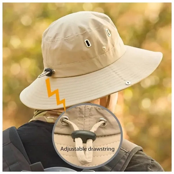 Wide Brim Boonie Hat with Chin Strap