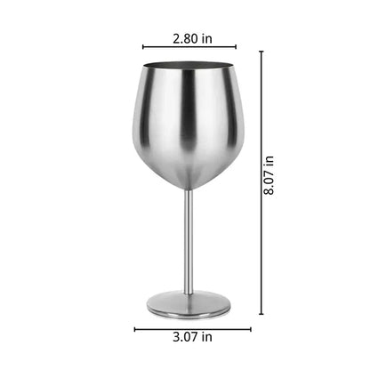 18oz outdoor party unbreakable stainless steel wine glass