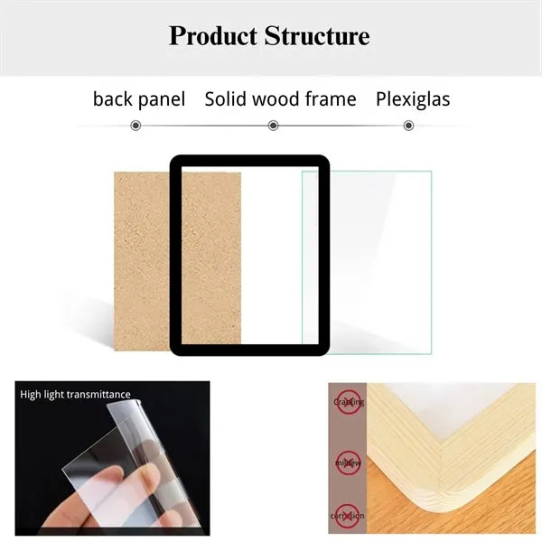 Wedding classic decor standing wooden square photo frame