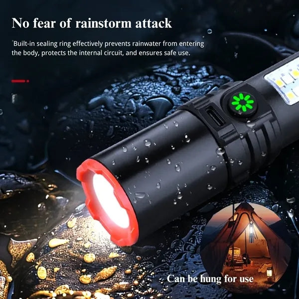 Camping portable rechargeable waterproof powerful flashlight
