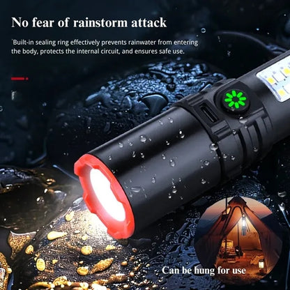 Camping portable rechargeable waterproof powerful flashlight