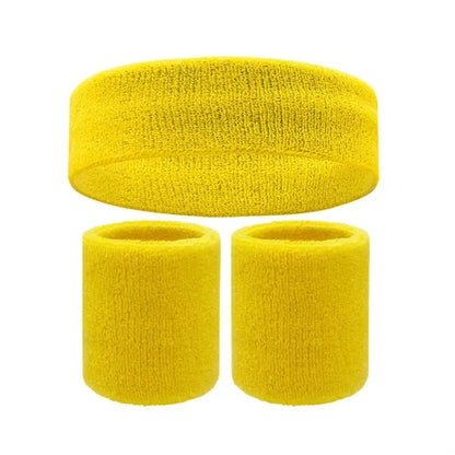 Sweatband Headband & Wristband Combo