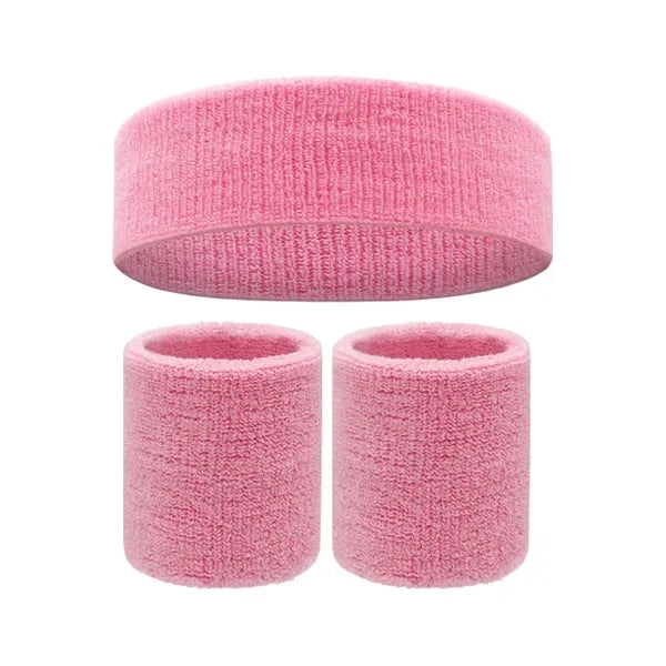 Sweatband Headband & Wristband Combo
