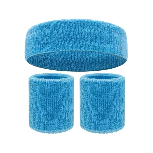 Sports Headband and Wristband Set with Custom Embroidery