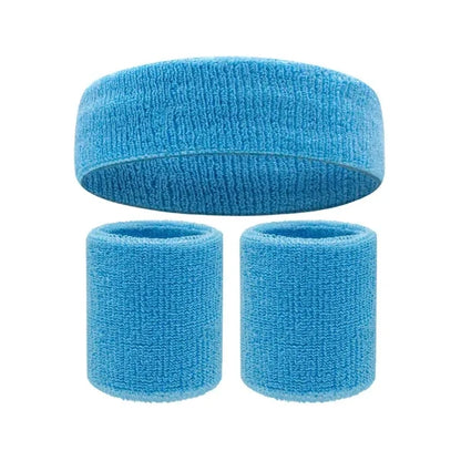 Sweatband Headband & Wristband Combo