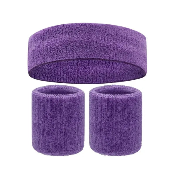 Sports Headband and Wristband Set with Custom Embroidery