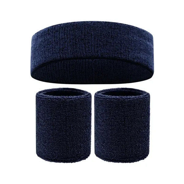 Sports Headband and Wristband Set with Custom Embroidery
