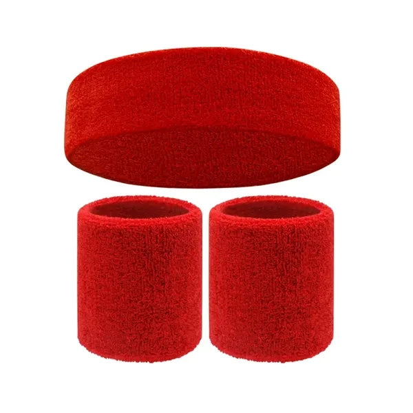 Sports Headband and Wristband Set with Custom Embroidery