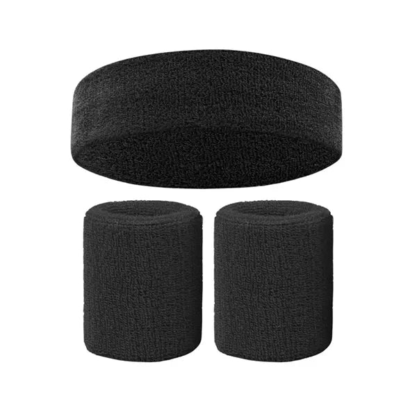 Sports Headband and Wristband Set with Custom Embroidery