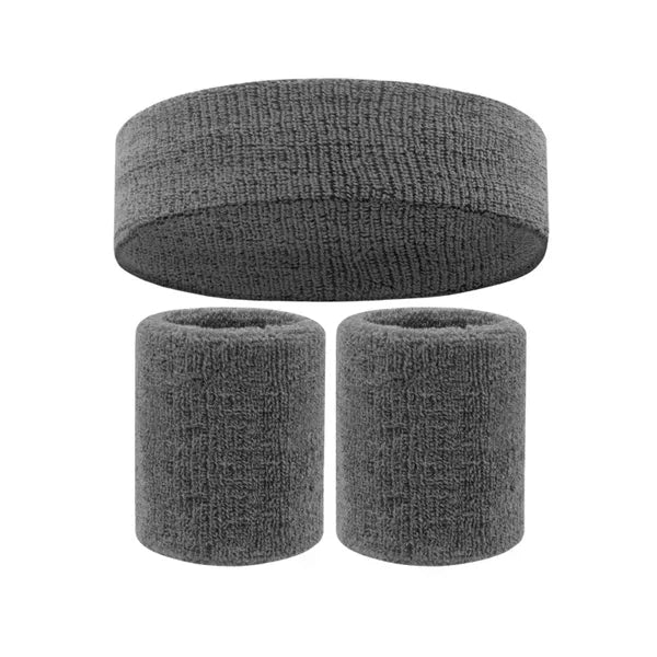 Sports Headband and Wristband Set with Custom Embroidery
