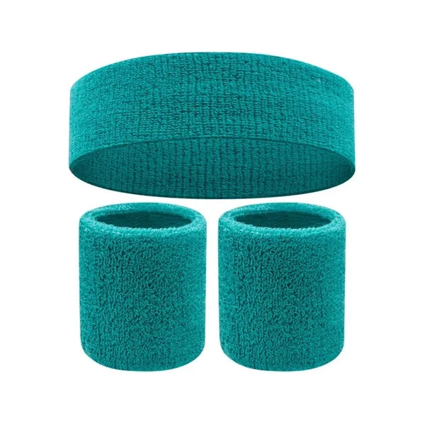 Sweatband Headband & Wristband Combo