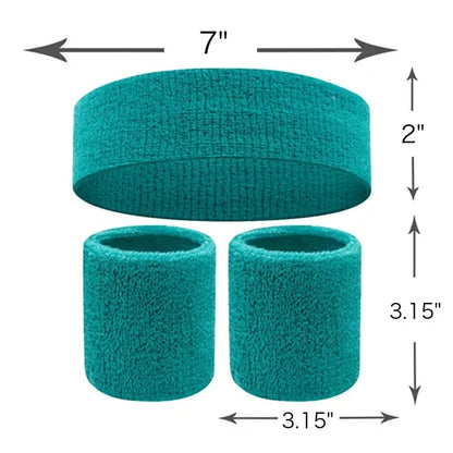 Sports Headband and Wristband Set with Custom Embroidery