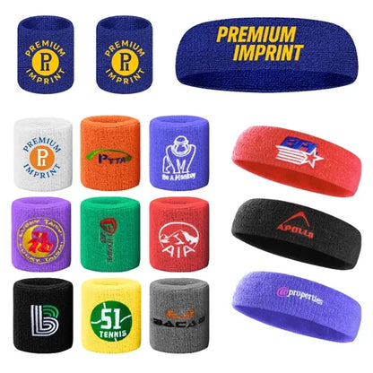 Sweatband Headband & Wristband Combo