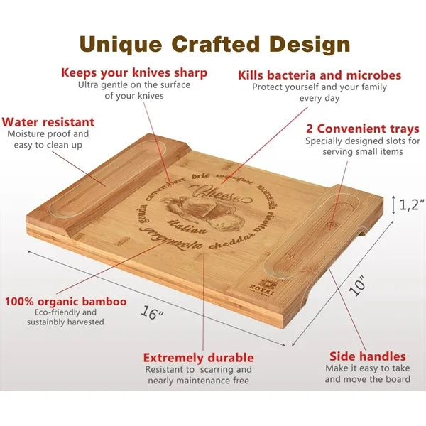 Royal Craft Wood Large Bamboo Cheese Board Tray