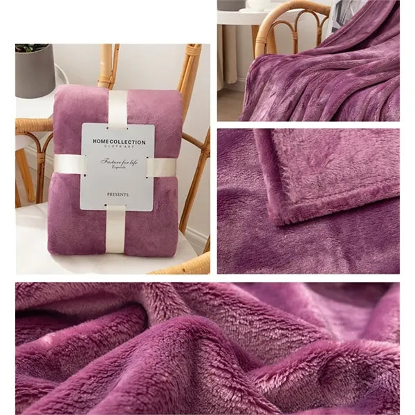 Large Luxury Fleece Throw Warm Soft Blanket for Couch Sofa