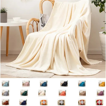 Large Luxury Fleece Throw Warm Soft Blanket for Couch Sofa