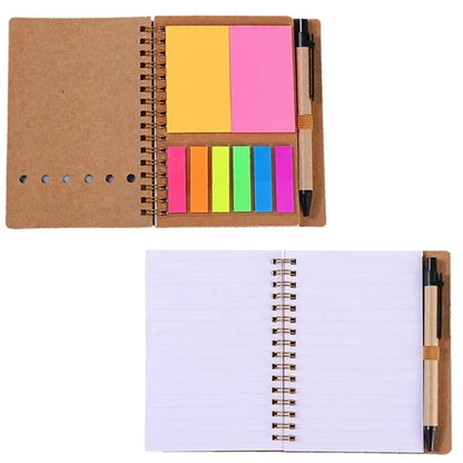 4.7 x 5.8 inch Spiral Notebook with Pen & Sticky Notes
