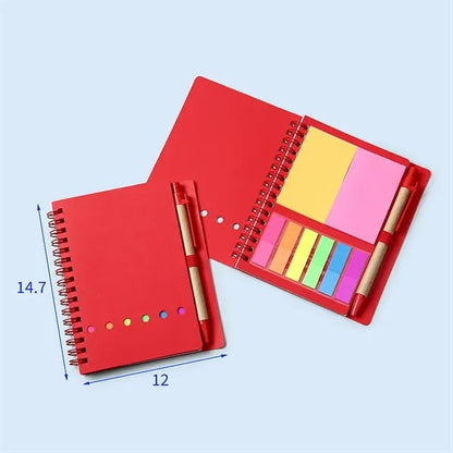 4.7 x 5.8 inch Spiral Notebook with Pen & Sticky Notes