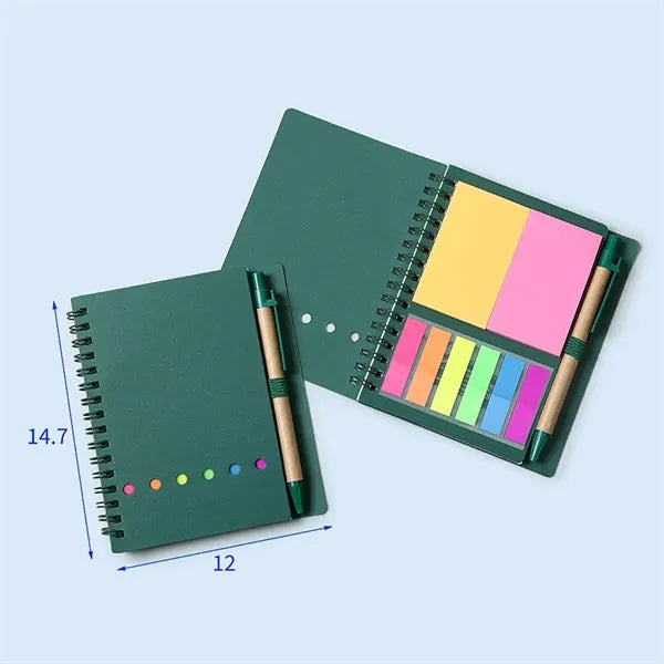 4.7 x 5.8 inch Spiral Notebook with Pen & Sticky Notes