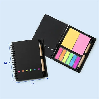4.7 x 5.8 inch Spiral Notebook with Pen & Sticky Notes