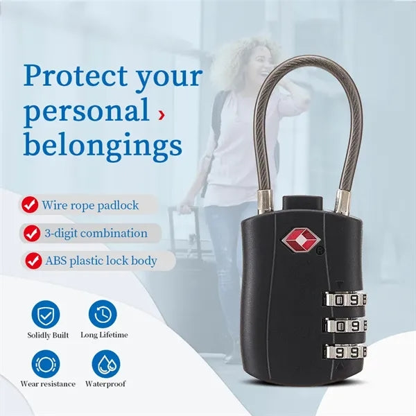 TSA Approved 3 Digit Luggage Combination Lock