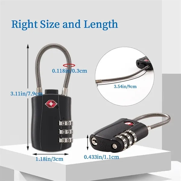 TSA Approved 3 Digit Luggage Combination Lock
