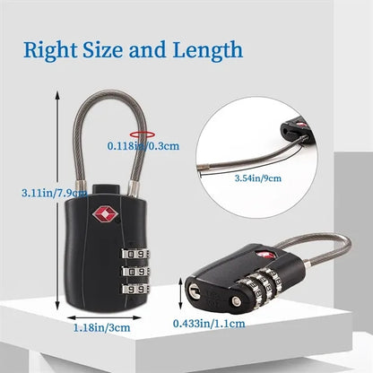 TSA Approved 3 Digit Luggage Combination Lock