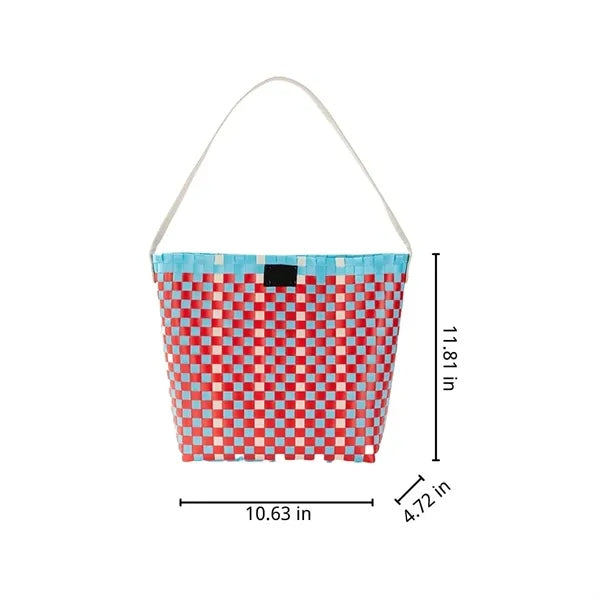 Large-capacity women's beach shopping woven shoulder bag