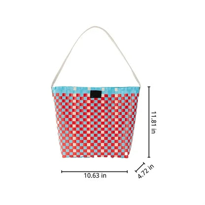 Large-capacity women's beach shopping woven shoulder bag
