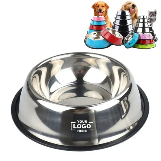 Stainless Steel Dog Bowl With Anti-Skid Rubber Base