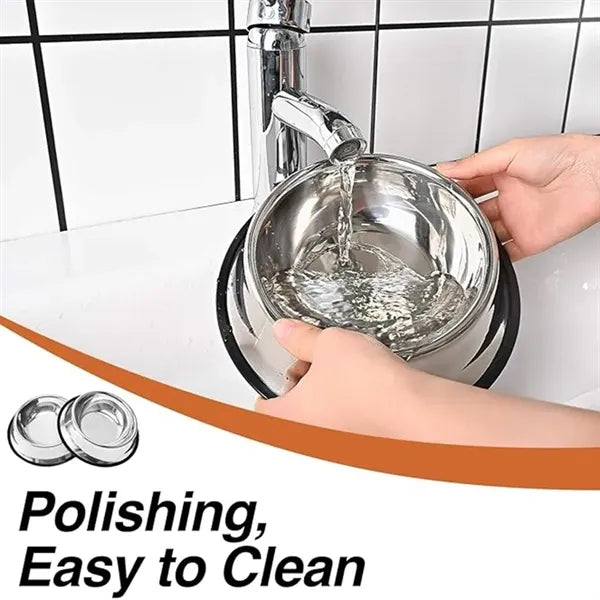 Stainless Steel Dog Bowl With Anti-Skid Rubber Base