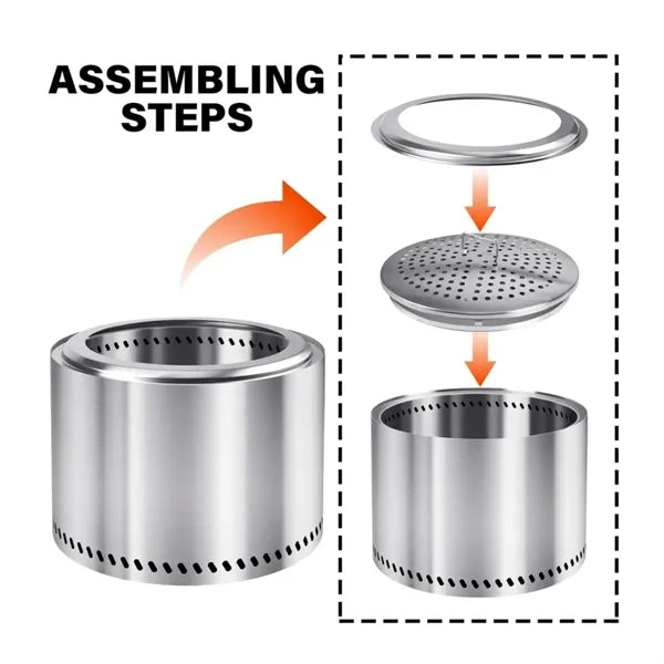 19.5" Smokeless Patio Fire Pit