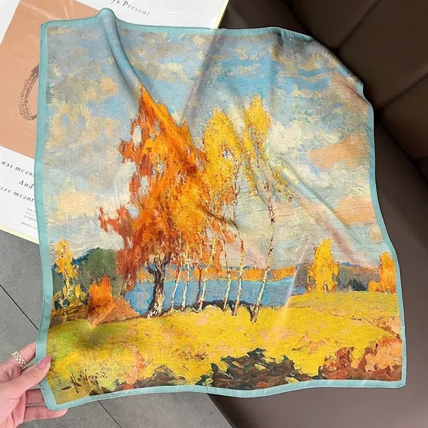 21" x 21" Custom Full Color & Double-Side Printed Silk Scarf