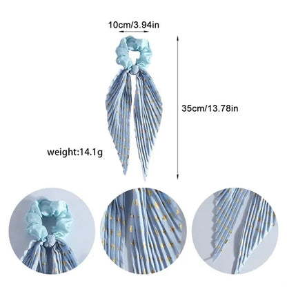 Bow Hair Scrunchies with Long Ribbon for Women Girls