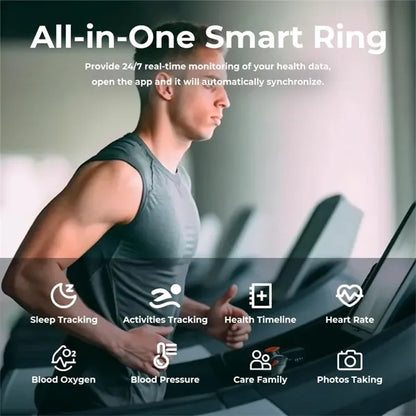 Fitness Tracking Smart Ring with Charging Case