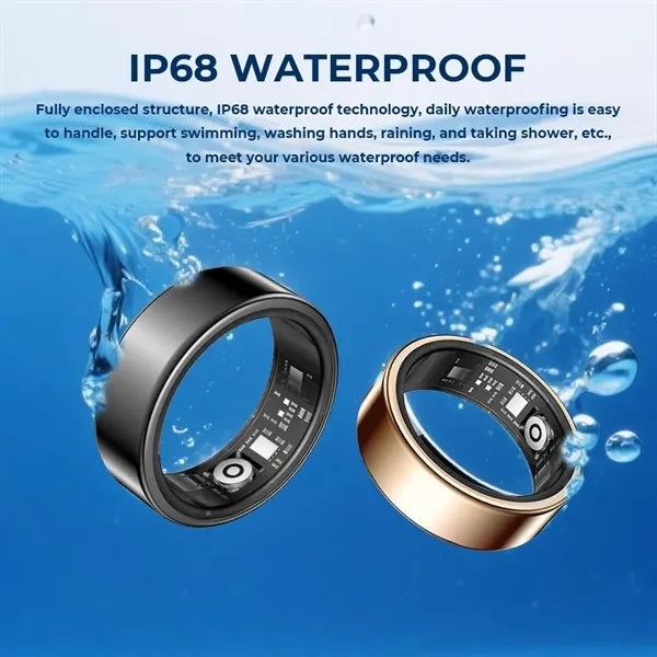 Fitness Tracking Smart Ring with Charging Case