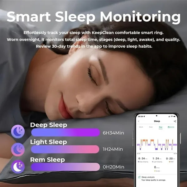 Fitness Tracking Smart Ring with Charging Case