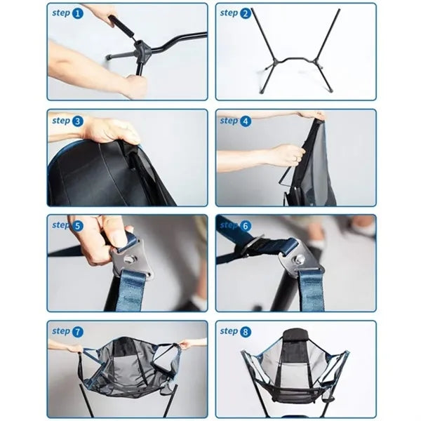 Portable folding hammock rocker outdoor camping beach chair