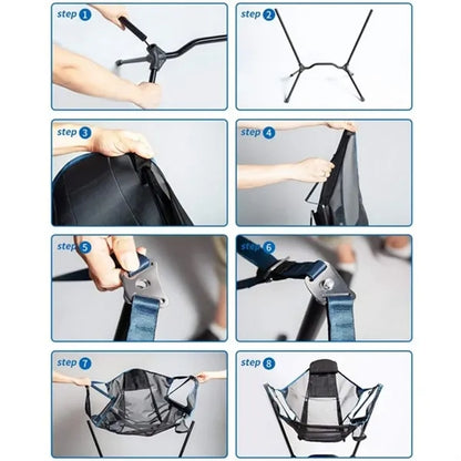 Portable folding hammock rocker outdoor camping beach chair