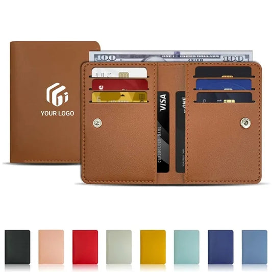 Travel business portable bifold rfid slim card holder wallet