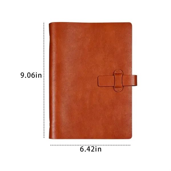 Office refillable retro leather 6 ring binder notebook