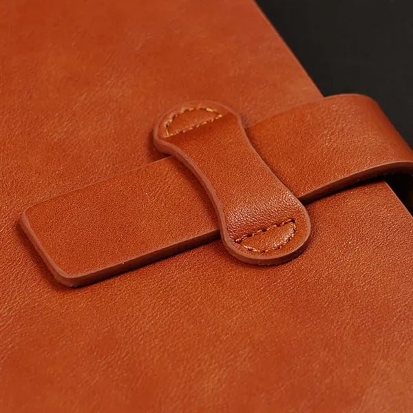 Office refillable retro leather 6 ring binder notebook