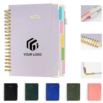 College business spiral notebook journal with dividers