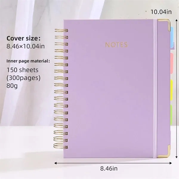 College business spiral notebook journal with dividers