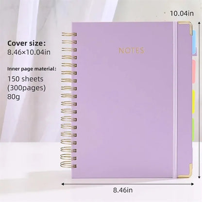 College business spiral notebook journal with dividers